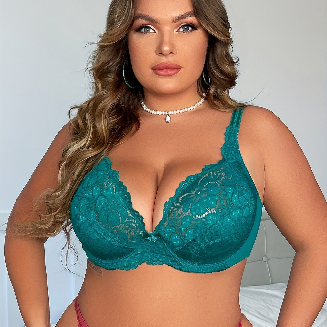 Bra lace gathering comfortable bra plus size underwear